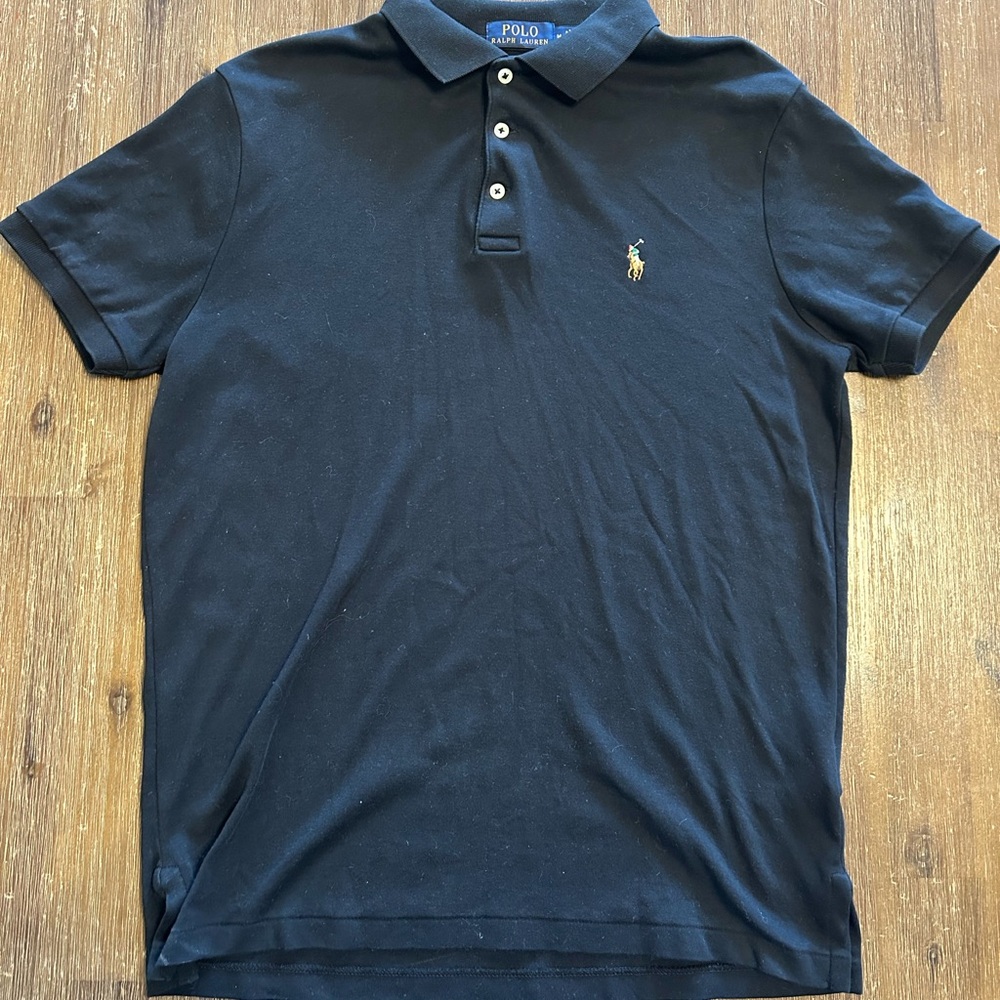 RALPH LAUREN - polo shirt navy (medium)-custom slimfit